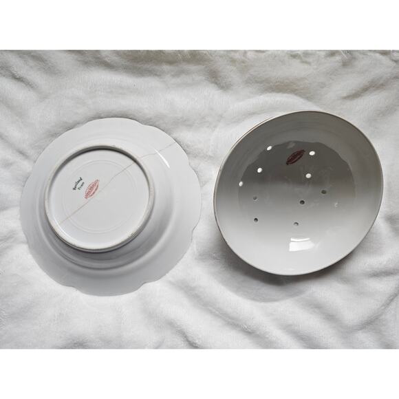 RARE Haviland France Pour Butter/Cheese Dish w/Pierced Lid-AS IS - Picture 15 of 16